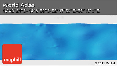 Physical Panoramic Map of the Area around 14° 26' 6" S, 52° 46' 29" E