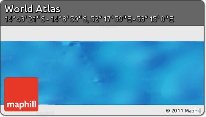 Physical Panoramic Map of the Area around 14° 26' 6" S, 52° 46' 29" E