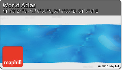 Physical Panoramic Map of the Area around 14° 26' 6" S, 53° 37' 30" E