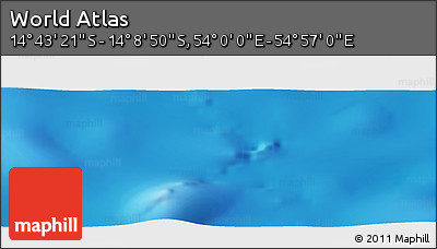 Physical Panoramic Map of the Area around 14° 26' 6" S, 54° 28' 30" E