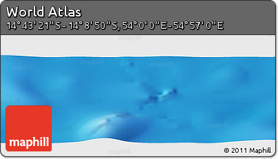 Physical Panoramic Map of the Area around 14° 26' 6" S, 54° 28' 30" E
