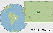 Savanna Style Location Map of the area around 14° 26' 6" S, 54° 19' 30" W