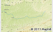 Physical Map of the area around 14° 26' 6" S, 54° 19' 30" W