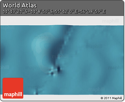 Satellite 3D Map of the Area around 14° 26' 6" S, 56° 10' 29" E