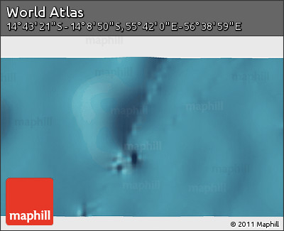 Satellite 3D Map of the Area around 14° 26' 6" S, 56° 10' 29" E