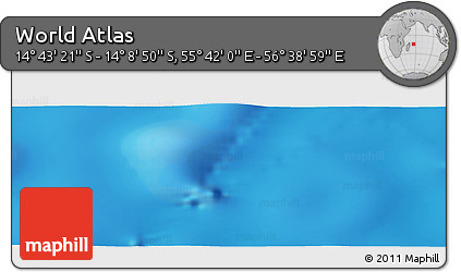 Physical Panoramic Map of the Area around 14° 26' 6" S, 56° 10' 29" E