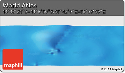 Physical Panoramic Map of the Area around 14° 26' 6" S, 56° 10' 29" E