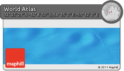 Physical Panoramic Map of the Area around 14° 26' 6" S, 58° 43' 30" E