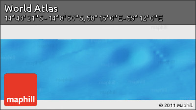 Physical Panoramic Map of the Area around 14° 26' 6" S, 58° 43' 30" E