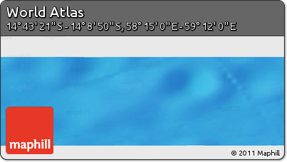 Physical Panoramic Map of the Area around 14° 26' 6" S, 58° 43' 30" E