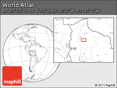 Blank Location Map of the Area around 14° 26' 6" S, 66° 13' 29" W