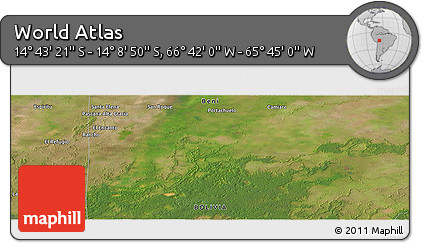 Satellite Panoramic Map of the Area around 14° 26' 6" S, 66° 13' 29" W