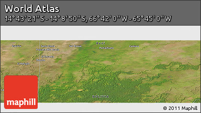 Satellite Panoramic Map of the Area around 14° 26' 6" S, 66° 13' 29" W