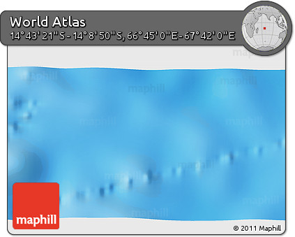 Physical 3D Map of the Area around 14° 26' 6" S, 67° 13' 29" E