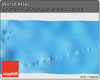 Physical 3D Map of the Area around 14° 26' 6" S, 67° 13' 29" E