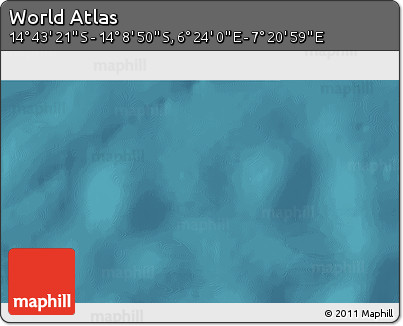 Satellite 3D Map of the Area around 14° 26' 6" S, 6° 52' 30" E