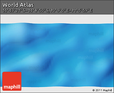 Physical 3D Map of the Area around 14° 26' 6" S, 70° 37' 30" E