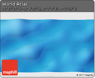 Physical 3D Map of the Area around 14° 26' 6" S, 70° 37' 30" E