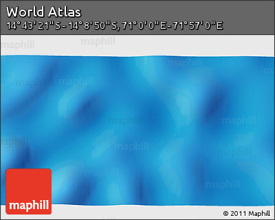 Physical 3D Map of the Area around 14° 26' 6" S, 71° 28' 29" E