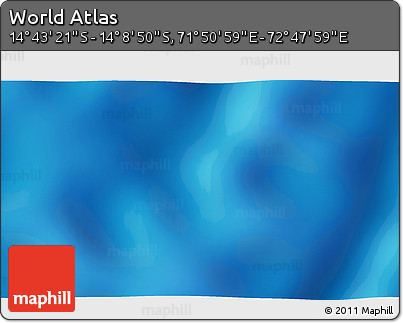 Shaded Relief 3D Map of the Area around 14° 26' 6" S, 72° 19' 29" E