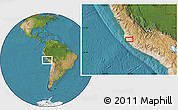 Satellite Location Map of the area around 14° 26' 6" S, 75° 34' 29" W