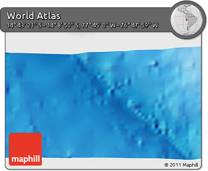 Physical 3D Map of the Area around 14° 26' 6" S, 77° 16' 30" W