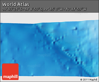 Physical 3D Map of the Area around 14° 26' 6" S, 77° 16' 30" W