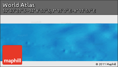Physical Panoramic Map of the Area around 14° 26' 6" S, 7° 43' 29" E
