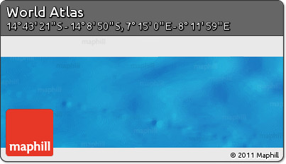 Physical Panoramic Map of the Area around 14° 26' 6" S, 7° 43' 29" E