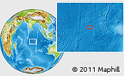 Physical Location Map of the area around 14° 26' 6" S, 80° 49' 29" E