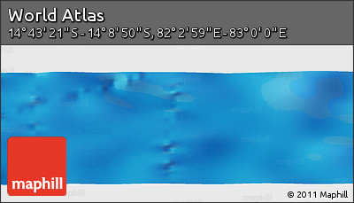 Physical Panoramic Map of the Area around 14° 26' 6" S, 82° 31' 30" E