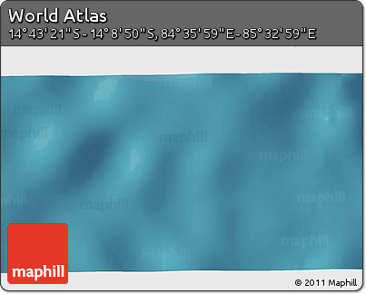 Satellite 3D Map of the Area around 14° 26' 6" S, 85° 4' 29" E