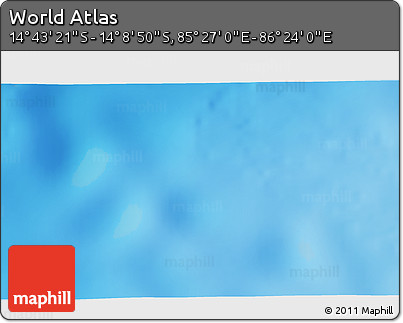 Physical 3D Map of the Area around 14° 26' 6" S, 85° 55' 30" E