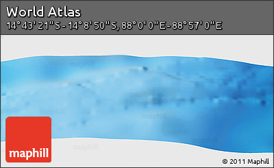 Physical Panoramic Map of the Area around 14° 26' 6" S, 88° 28' 29" E