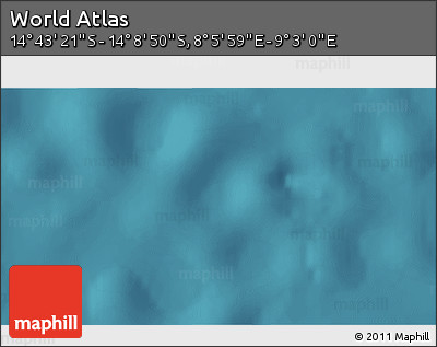 Satellite 3D Map of the Area around 14° 26' 6" S, 8° 34' 29" E