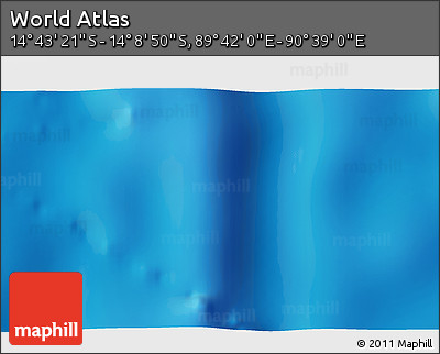 Physical 3D Map of the Area around 14° 26' 6" S, 90° 10' 30" E