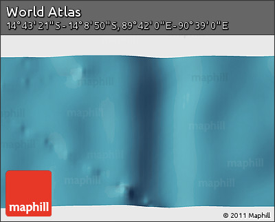 Satellite 3D Map of the Area around 14° 26' 6" S, 90° 10' 30" E