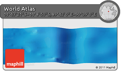 Physical Panoramic Map of the Area around 14° 26' 6" S, 90° 10' 30" E
