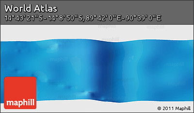 Physical Panoramic Map of the Area around 14° 26' 6" S, 90° 10' 30" E