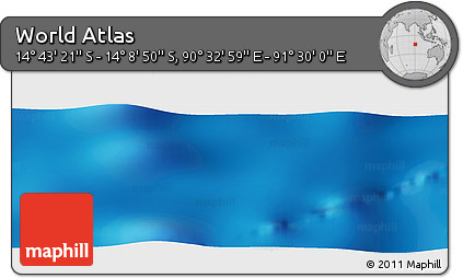 Physical Panoramic Map of the Area around 14° 26' 6" S, 91° 1' 30" E