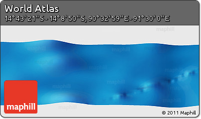 Physical Panoramic Map of the Area around 14° 26' 6" S, 91° 1' 30" E