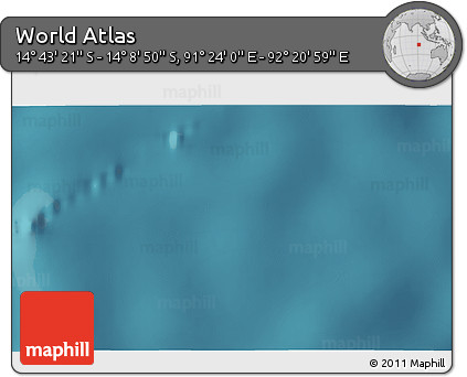 Satellite 3D Map of the Area around 14° 26' 6" S, 91° 52' 30" E