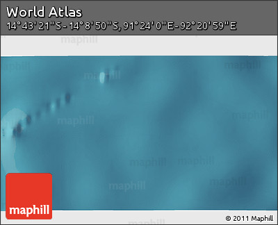 Satellite 3D Map of the Area around 14° 26' 6" S, 91° 52' 30" E