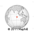 Outline Map of the Area around 14° 26' 6" S, 92° 43' 29" E, rectangular outline