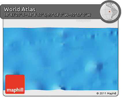 Physical 3D Map of the Area around 14° 26' 6" S, 93° 25' 30" W