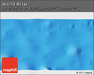 Physical 3D Map of the Area around 14° 26' 6" S, 93° 25' 30" W