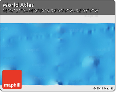 Physical 3D Map of the Area around 14° 26' 6" S, 93° 25' 30" W