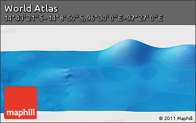 Political Panoramic Map of the Area around 14° 26' 6" S, 96° 58' 29" E