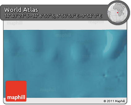 Satellite 3D Map of the Area around 14° 26' 6" S, 9° 25' 30" E