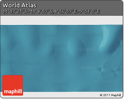 Satellite 3D Map of the Area around 14° 26' 6" S, 9° 25' 30" E